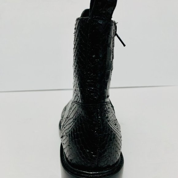 JEFFREY CAMPBELL LEATHER SNAKESKIN EMBOSSED ANKLE BOOTIE BOOTS NWOT - Picture 9 of 11